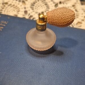 Vintage Art Deco Frosted Glass Mini Perfume Atomizer